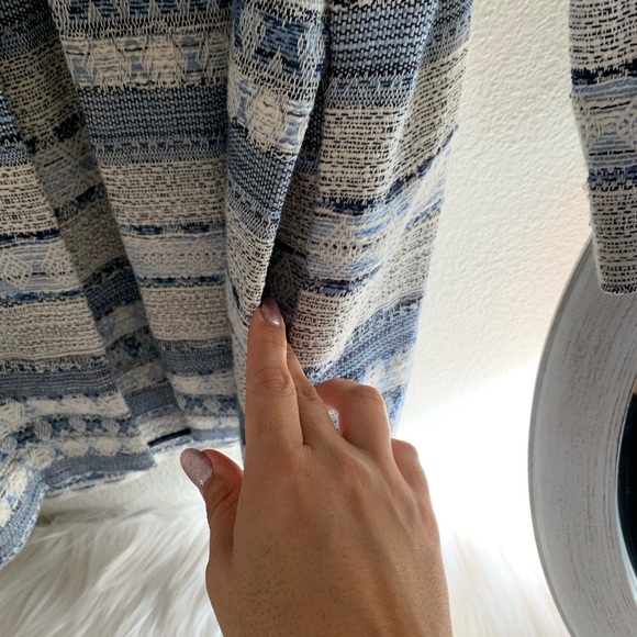 H&M Blue and White Open Front Boho Jacket - Picture 3 of 6